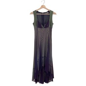 Amelia Toro Ruched Empire Two Toned Layered Mesh High Low 90s Fairy Dress 2